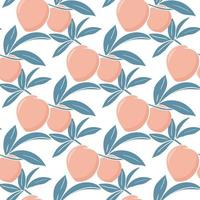 Bright summer seamless pattern with peaches vector