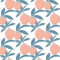 Bright summer seamless pattern with peaches vector