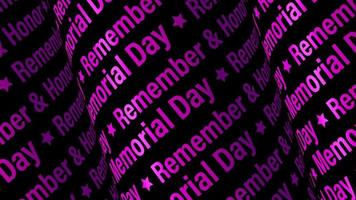 Memorial Day Remember Honor animation purple  text tube video