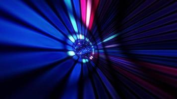 túnel de efeito de hipervelocidade digital vermelho azul abstrato video