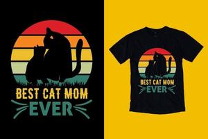 diseño de camiseta de gato vintage para diseño de camiseta de gato retro vector