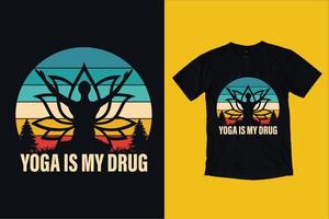 diseño de camiseta de yoga vintage vector