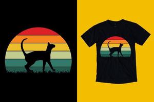 diseño de camiseta de gato retro vintage para diseño de camiseta de gato vector