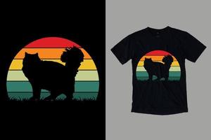 diseño de camiseta de gato retro vintage para diseño de camiseta de gato vector