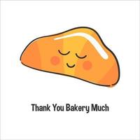 Cute thanksgiving card thank you bakery very much on white isolated background vector