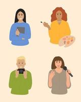 A set of people from the creative profession vector