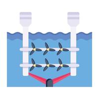 un icono plano de moda de molino doméstico, fuente de energía renovable vector