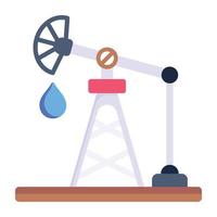 una descarga de vector plano de plataforma de pozo de petróleo