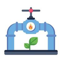A spigot with leaves flat icon