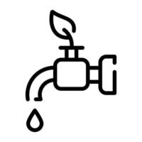 An eco tap editable hand drawn icon vector