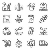 Pack of Eco Energy Doodle Icons vector