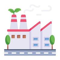 Trendy flat icon of factory vector