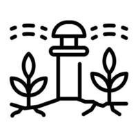 Grab this amazing line icon of farming sprinkle vector