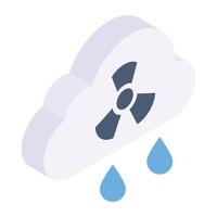 un icono moderno isométrico de lluvia ácida vector