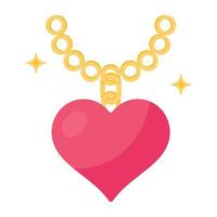 Creatively designed flat icon of heart locket vector