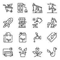 Pack of Eco Doodle Icons vector