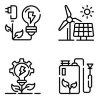 iconos de doodle modernos de energía renovable y tecnología vector