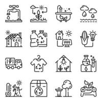 Set of Nature Doodle Icons vector