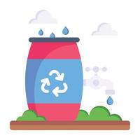 A flat icon of recycle bin in vector format