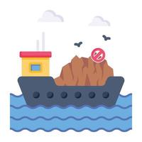 A cruise ship flat icon design vector