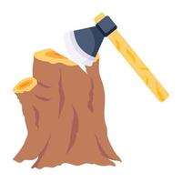 Modern flat icon of wood cutting vector