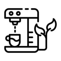 An icon of eco coffee maker, doodle design vector