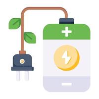 Flat trendy icon of charging battery vector