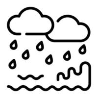 Hand drawn editable icon of a drizzle vector