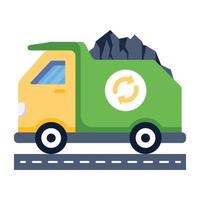 An icon of coal delivery flat vector