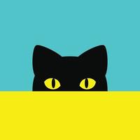 cat  wallpaper with yellow eyes vector