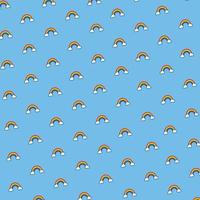 background pattern with rainbow and clouds vector