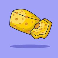 cheese and cheese slices flat design vector