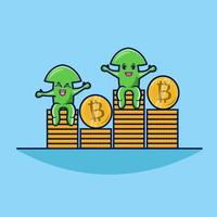 Coin scale for trading illustration and vecto vector