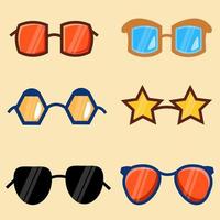 Set of glasses in various colors for a hot summer day vector