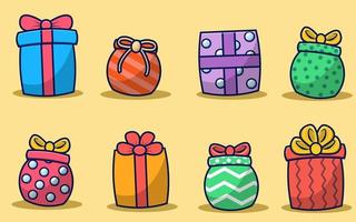 A collection of various cute and colorful gift shapes vector illustration