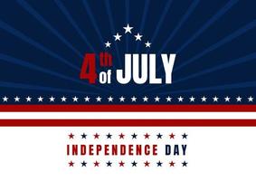 Stars and stripes background for 4th July - Independence Day vector