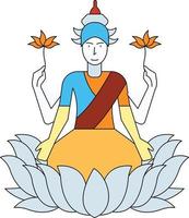 ella es la diosa del hinduismo. vector