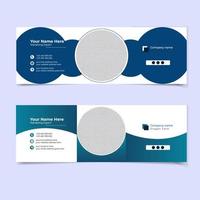 Modern email signature or email footer template bundle vector