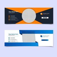 Modern email signature or email footer template bundle vector