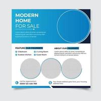 Modern elegant home real estate social media template vector