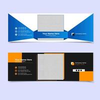 Modern email signature or email footer template bundle vector