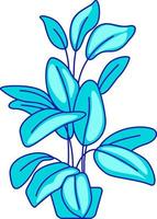 Beautiful potted plant semi flat color vector element