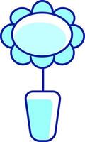 Blooming flower in pot semi flat color vector element