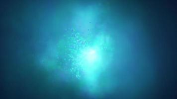 flux de bokeh de particules bleues sur fond bleu video