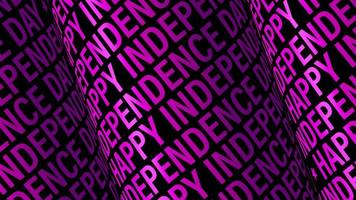 glücklicher unabhängigkeitstag 3d rosa textrohr nahtlos video