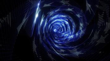 loop blue star net túnel de marco de alambre cibernético. video