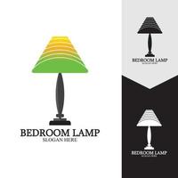 Bedroom lamp vector icon background