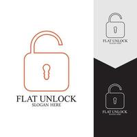 Flat unlock icon vector background