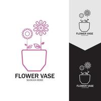 Flower vase vector icon