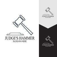 Hammer of a judge icon vector